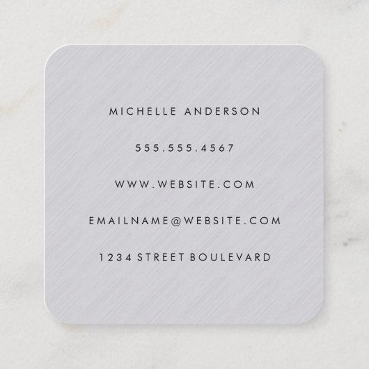 Minimale textuur vierkante visitekaartje (Achterkant)