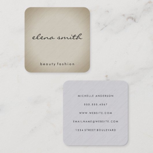 Minimale textuur vierkante visitekaartje (Voorkant / Achterkant)