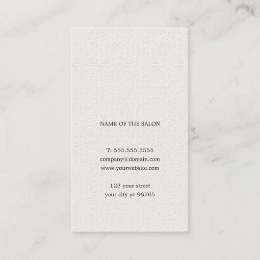 Minimale textuur Wit kunstmetaalschaar haar Visitekaartje (Achterkant)