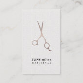 Minimale textuur Wit kunstmetaalschaar haar Visitekaartje (Voorkant)