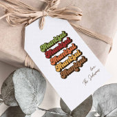 Minimale Thanksgiving Groovy Thankful Retro Cadeaulabel