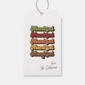Minimale Thanksgiving Groovy Thankful Retro Cadeaulabel (Voorkant)