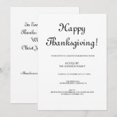 Minimale Thanksgiving in zwart-wit Kaart (Voorkant / Achterkant)