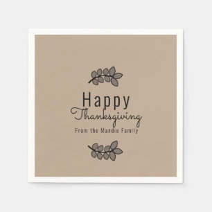 Minimale Thanksgiving takken groen script Servet