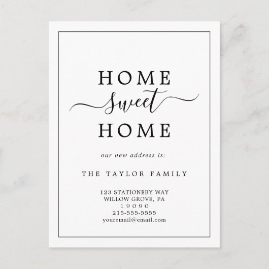 Minimale thuisbeweging aankondigingskaart (Voorkant)