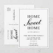 Minimale thuisbewegingsminimalistische legant aankondigingskaart (Voorkant / Achterkant)