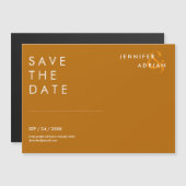 Minimale Tiger’s Eye Moderne Trouwkaart Save The D (Voorkant / Achterkant)
