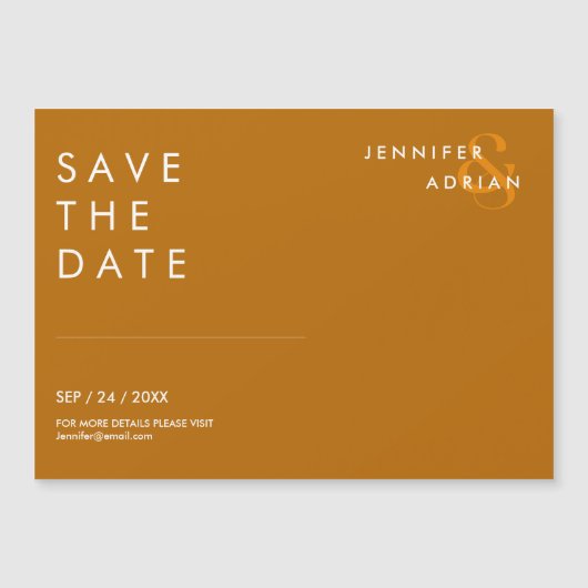 Minimale Tiger’s Eye Moderne Trouwkaart Save The D (Voorkant)
