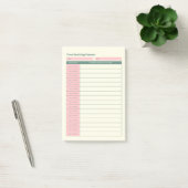 Minimale Tijdblok Planner Roze Lay-out Post-it® Notes (Kantoor)