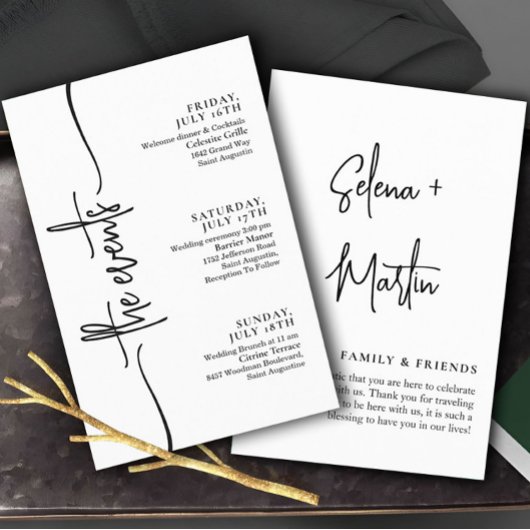 Minimale tijdlijn voor huwelijksevenementen