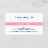 Minimale tintelroze strepen op wit visitekaartje (Achterkant)