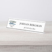 Minimale titel wit uw Logo Bureau Naambordje (Voorkant)