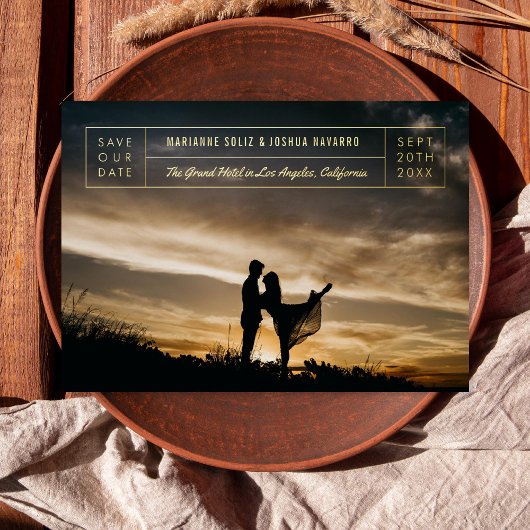Minimale titelblok Foto Save the Date Folie Uitnodiging