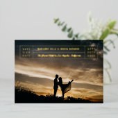Minimale titelblok Foto Save the Date Folie Uitnodiging (Staand Voorkant)