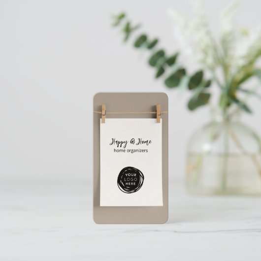 Minimale toevoeging van uw Logo Visitekaartje (Staand voorkant)