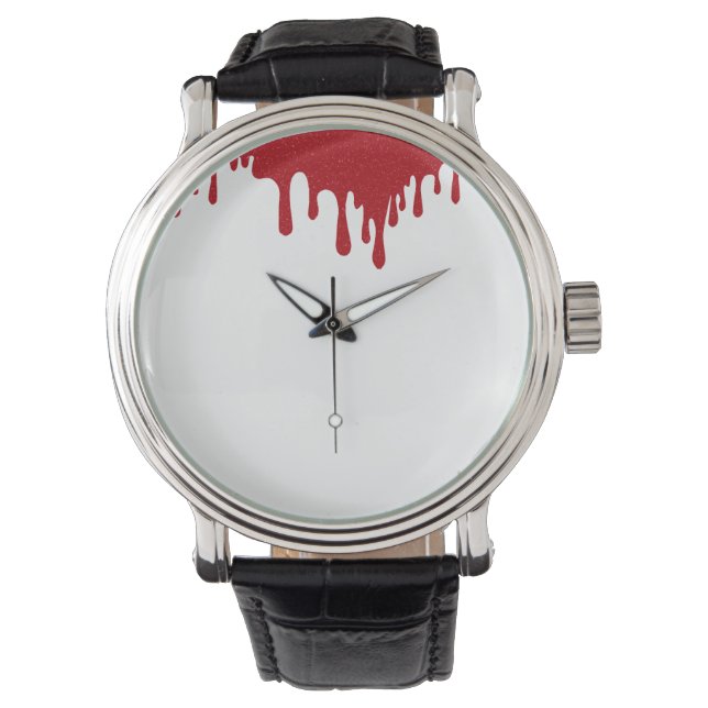 Minimale Tomatenrode Drip Horloge (Voorkant)