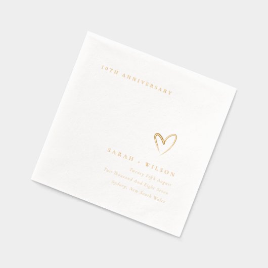 Minimale Topografie Hart Wedding Jubileum Folie Servetten (Links)