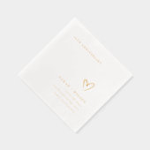 Minimale Topografie Hart Wedding Jubileum Folie Servetten (Rechts)