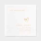 Minimale Topografie Hart Wedding Jubileum Folie Servetten (Voorkant)