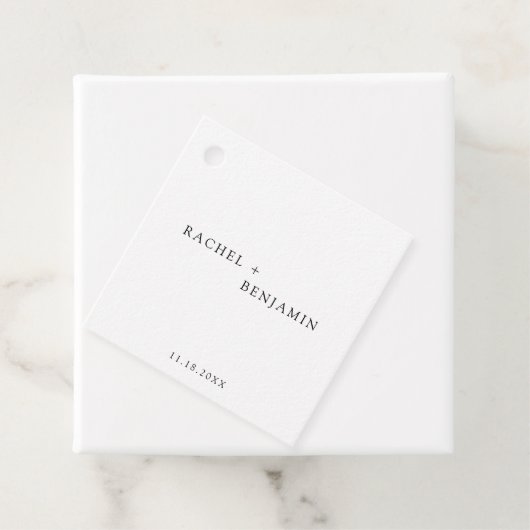 Minimale traditionele eenvoudige zwarte bruiloft bedankjes labels (In situ)