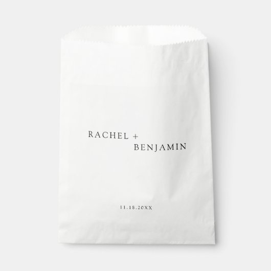 Minimale traditionele eenvoudige zwarte bruiloft bedankzakje (Voorkant)