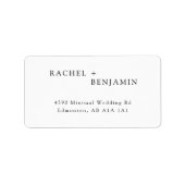 Minimale traditionele eenvoudige zwarte bruiloft etiket (Voorkant)