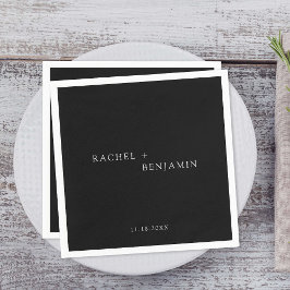 Minimale traditionele eenvoudige zwarte bruiloft servet