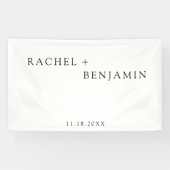 Minimale traditionele eenvoudige zwarte bruiloft spandoek (Horizontaal)