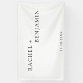 Minimale traditionele eenvoudige zwarte bruiloft spandoek (Verticaal)