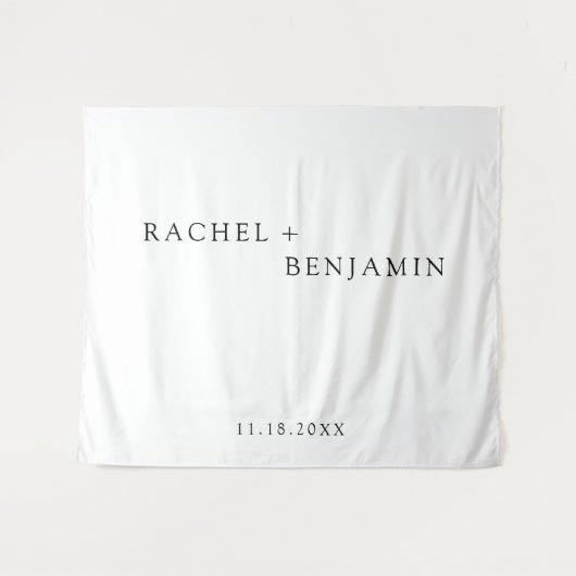 Minimale traditionele eenvoudige zwarte bruiloft wandkleed (Voorkant (horizontaal))