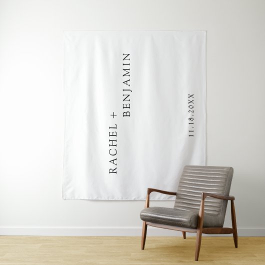 Minimale traditionele eenvoudige zwarte bruiloft wandkleed (In situ)