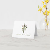 Minimale traditionele kerstmistletoe kaart (Gele Bloem)