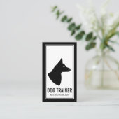 Minimale trainer voor zwart-wit dog Silhouette Dog Visitekaartje (Staand voorkant)