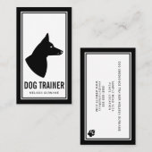 Minimale trainer voor zwart-wit dog Silhouette Dog Visitekaartje (Voorkant / Achterkant)