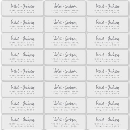 Minimale transparante retouradres van penseelscrip sticker (Voorkant)