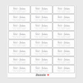 Minimale transparante retouradres van penseelscrip sticker (Vel)