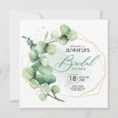 Minimale trendmatige eucalyptusgrienery-vrijgezell kaart (Voorkant)