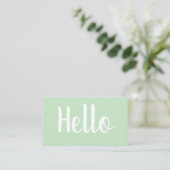 Minimale trendy bold pastelgroene visitekaartjes (Staand voorkant)