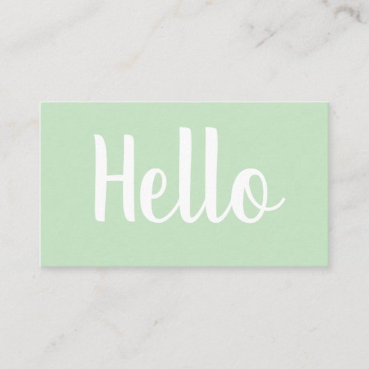 Minimale trendy bold pastelgroene visitekaartjes (Voorkant)