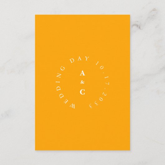 Minimale trendy casual bruiloft Details Behuizing Informatiekaartje (Achterkant)