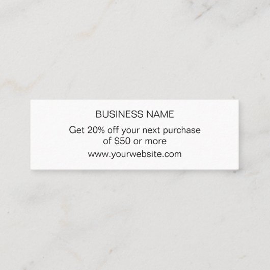 Minimale trendy eenvoudige pastelroze kaart mini visitekaartje (Achterkant)