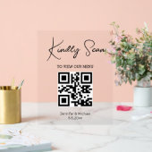 Minimale trendy QR-code huwelijksmenu Acryl Bord (Huwelijk)