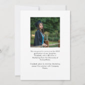 Minimale Trendy Script Boog Foto Afstuderen Save The Date (Achterkant)