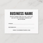 Minimale trendy verwijst een vriend lichtroze aanbevelingskaartje (Achterkant)