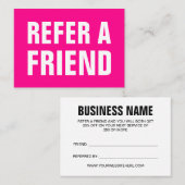 Minimale trendy verwijst een vriend lichtroze aanbevelingskaartje (Voorkant / Achterkant)