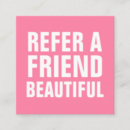 Minimale trendy verwijst een vriend naar roze mode aanbevelingskaartje