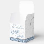 Minimale troebele blauwe kiezeldoos bedankdoosjes (Geopend)