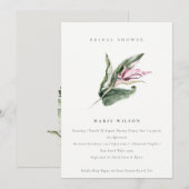 Minimale tropische bladroze Vrijgezellenfeest Kaart (Voorkant / Achterkant)