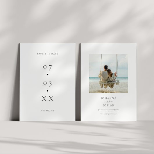 Minimale Tropische Fotobruiloft Save The Date