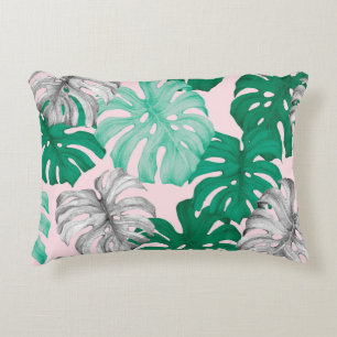 Minimale Tropische Monstera Duo-Tone Accent Kussen